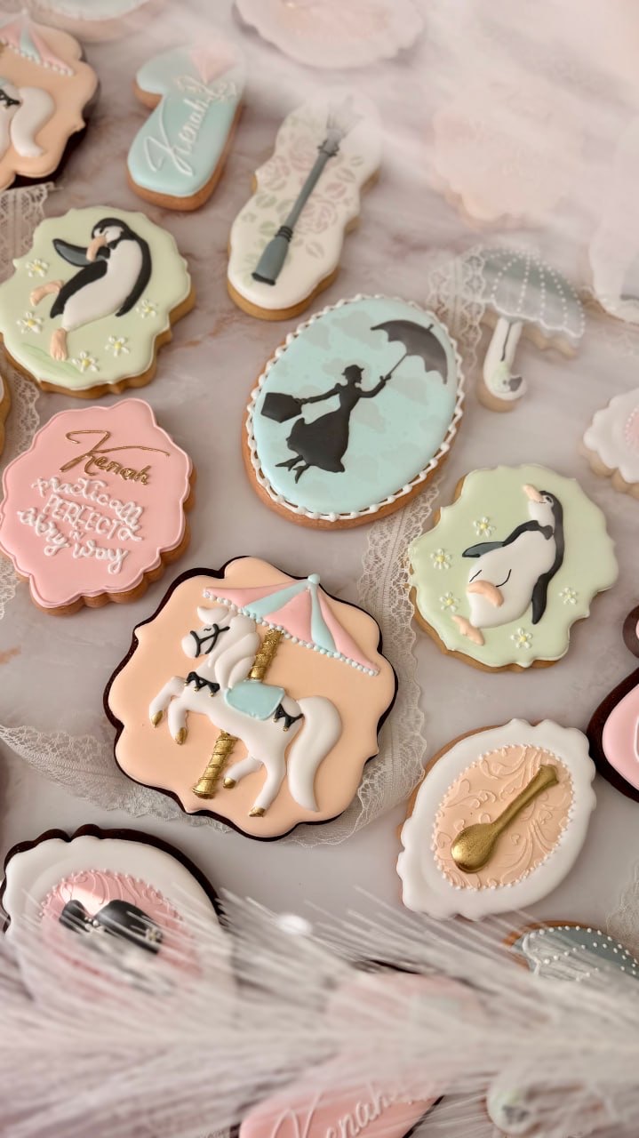 Pastel storybook inspired decorated cookies
